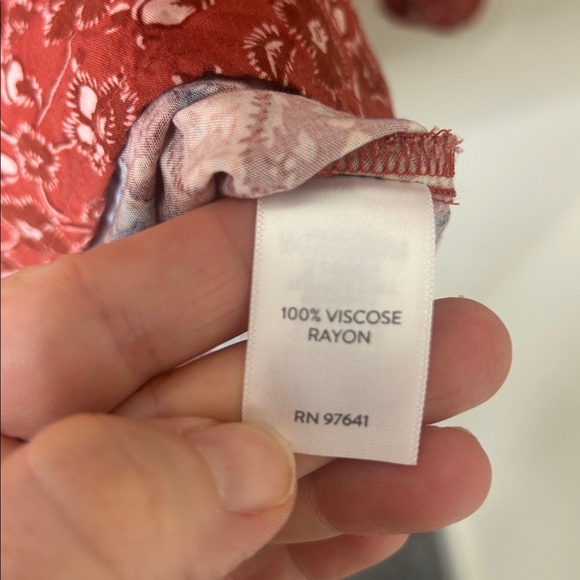 J JILL Paisley Floral Print Bateau Neck 3/4 Sleeve Boho Blouse Size Large - Picture 10 of 13